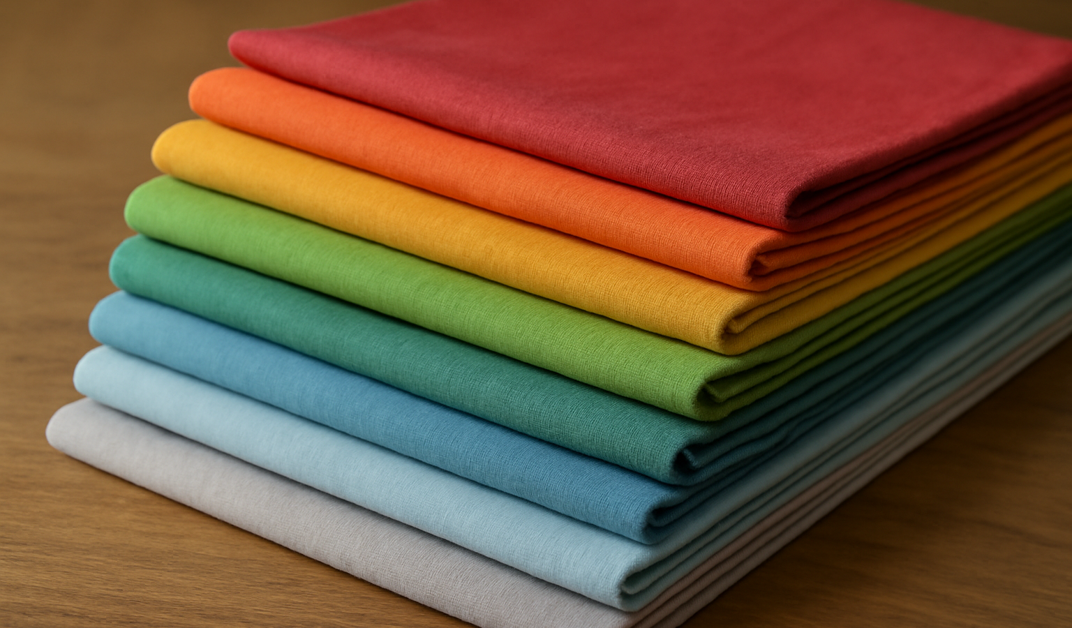 palette de tissus colorés posée sur table