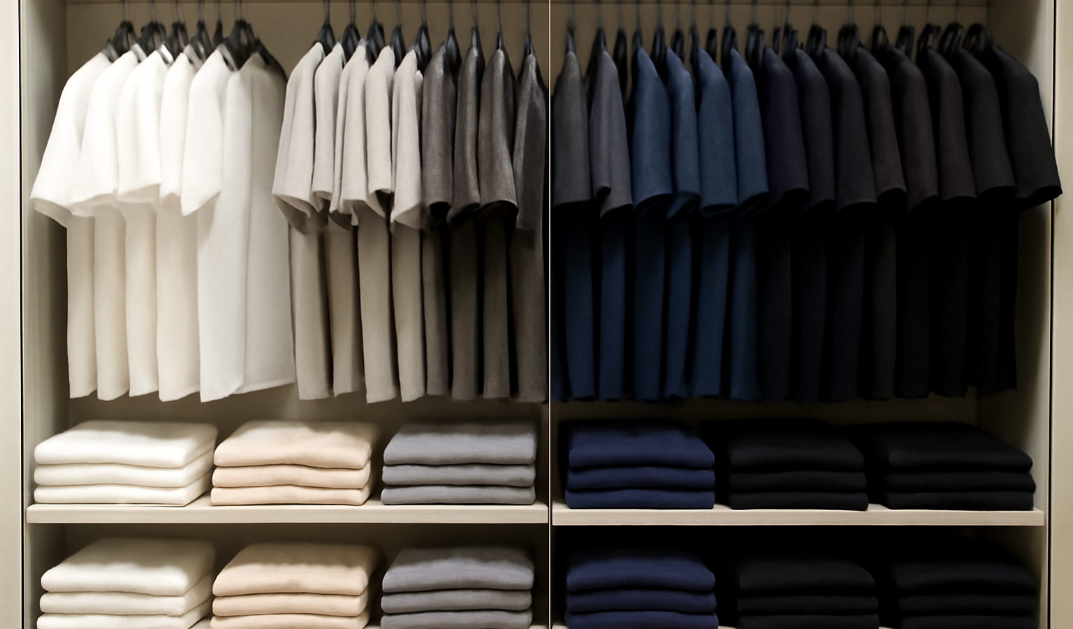 rayon de vêtements basiques en magasin