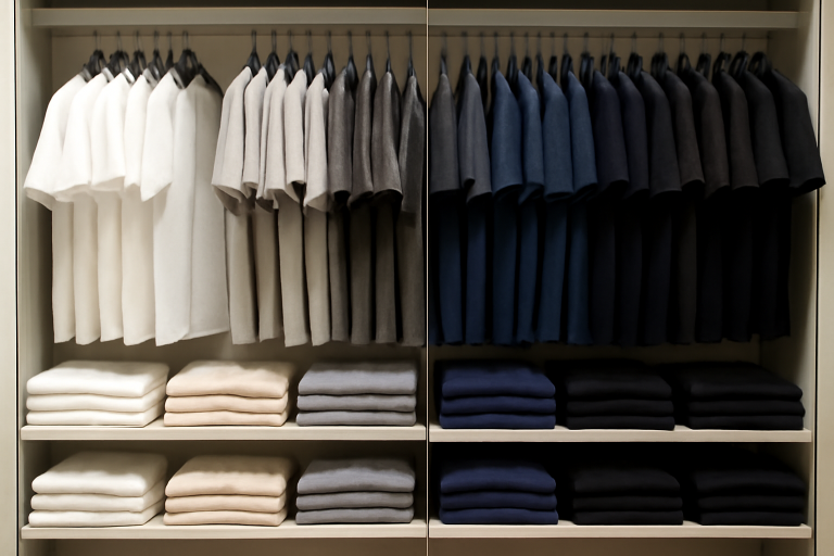 rayon de vêtements basiques en magasin
