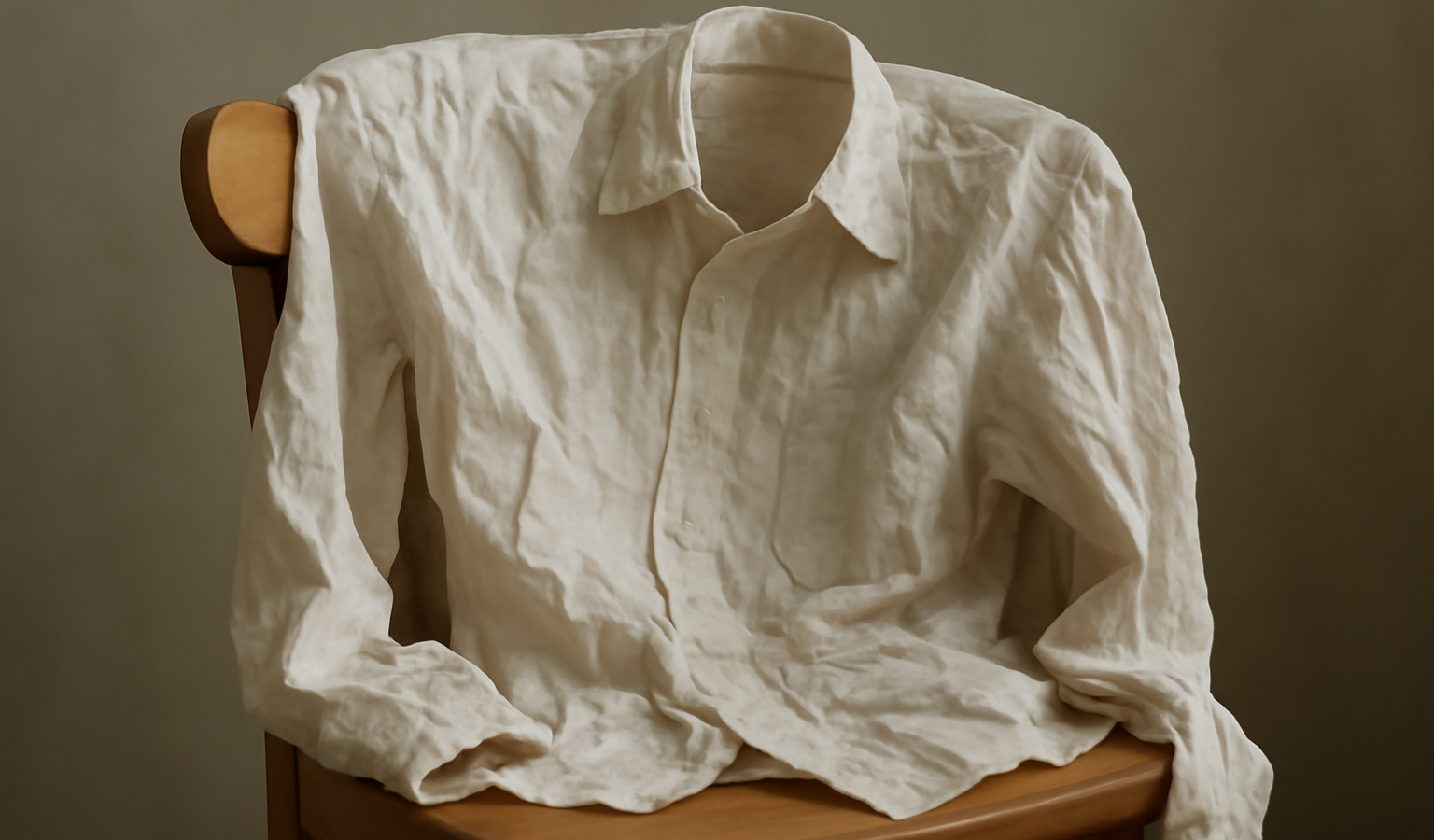chemise froissée posée sur une chaise