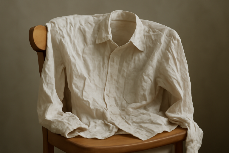 chemise froissée posée sur une chaise