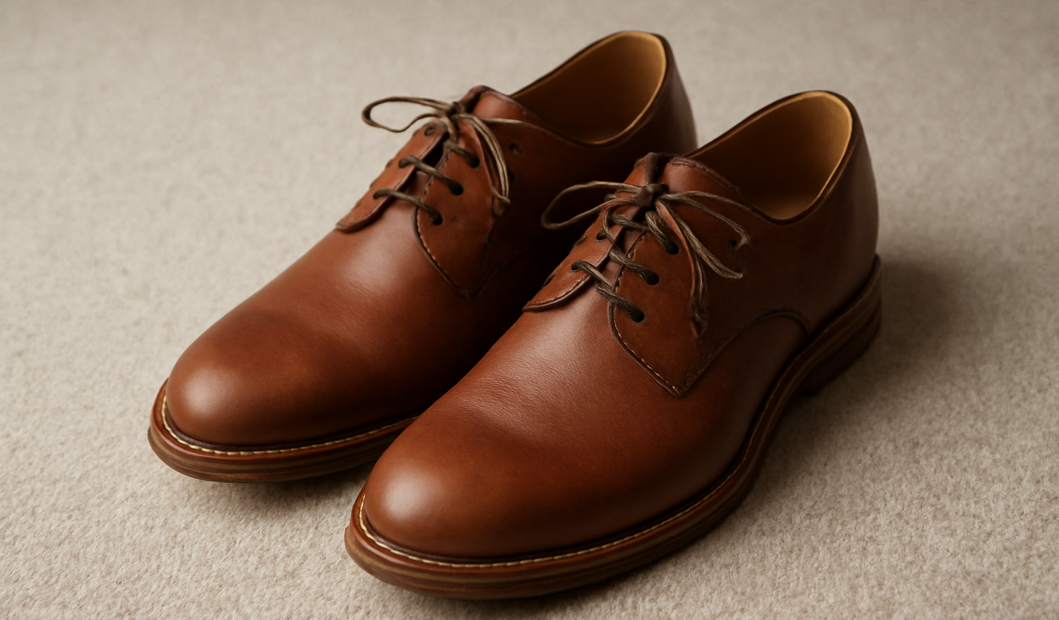 paire de chaussures posees sur tapis neutre