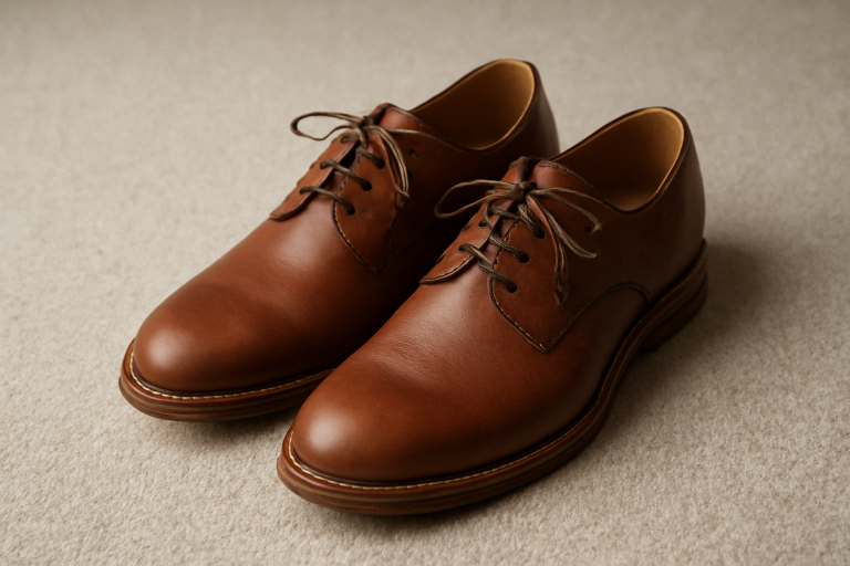 paire de chaussures posees sur tapis neutre