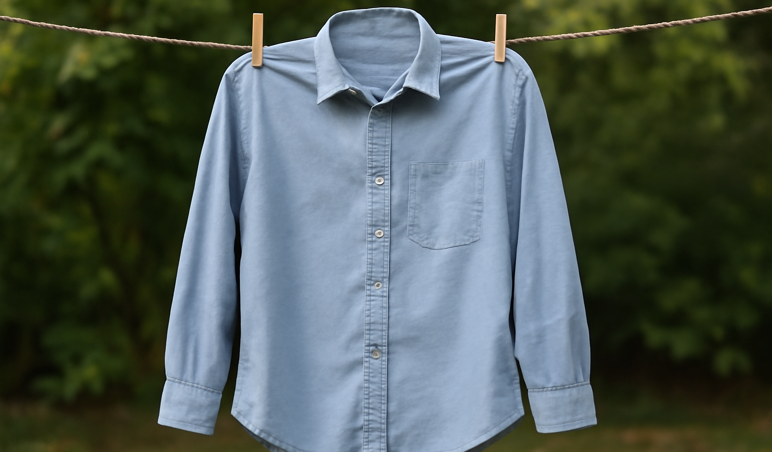 chemise posée sur corde a linge