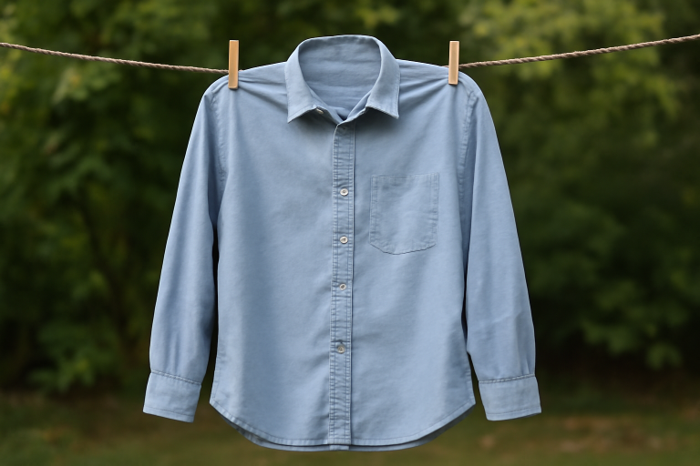 chemise posée sur corde a linge