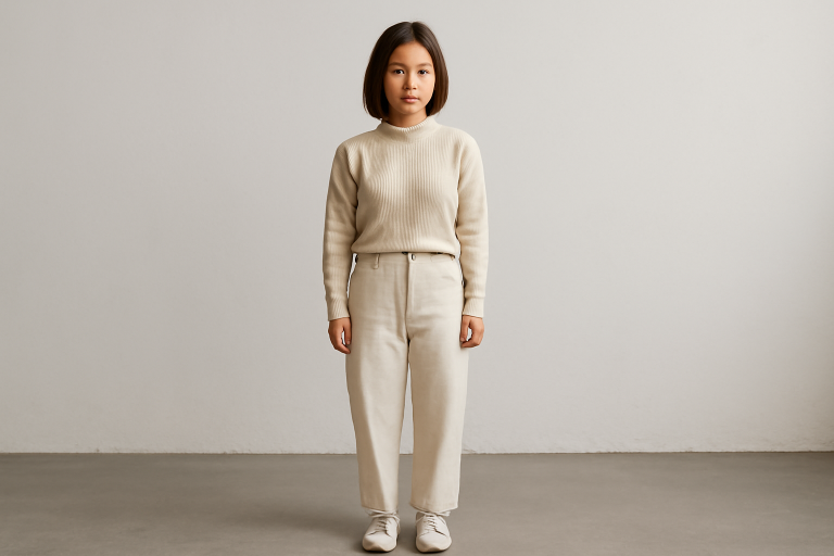 femme petite portant tenue monochrome