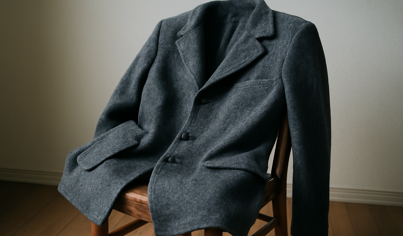 manteau posé sur une chaise après lavage