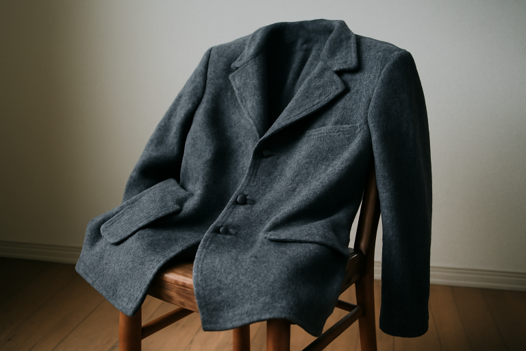 manteau posé sur une chaise après lavage