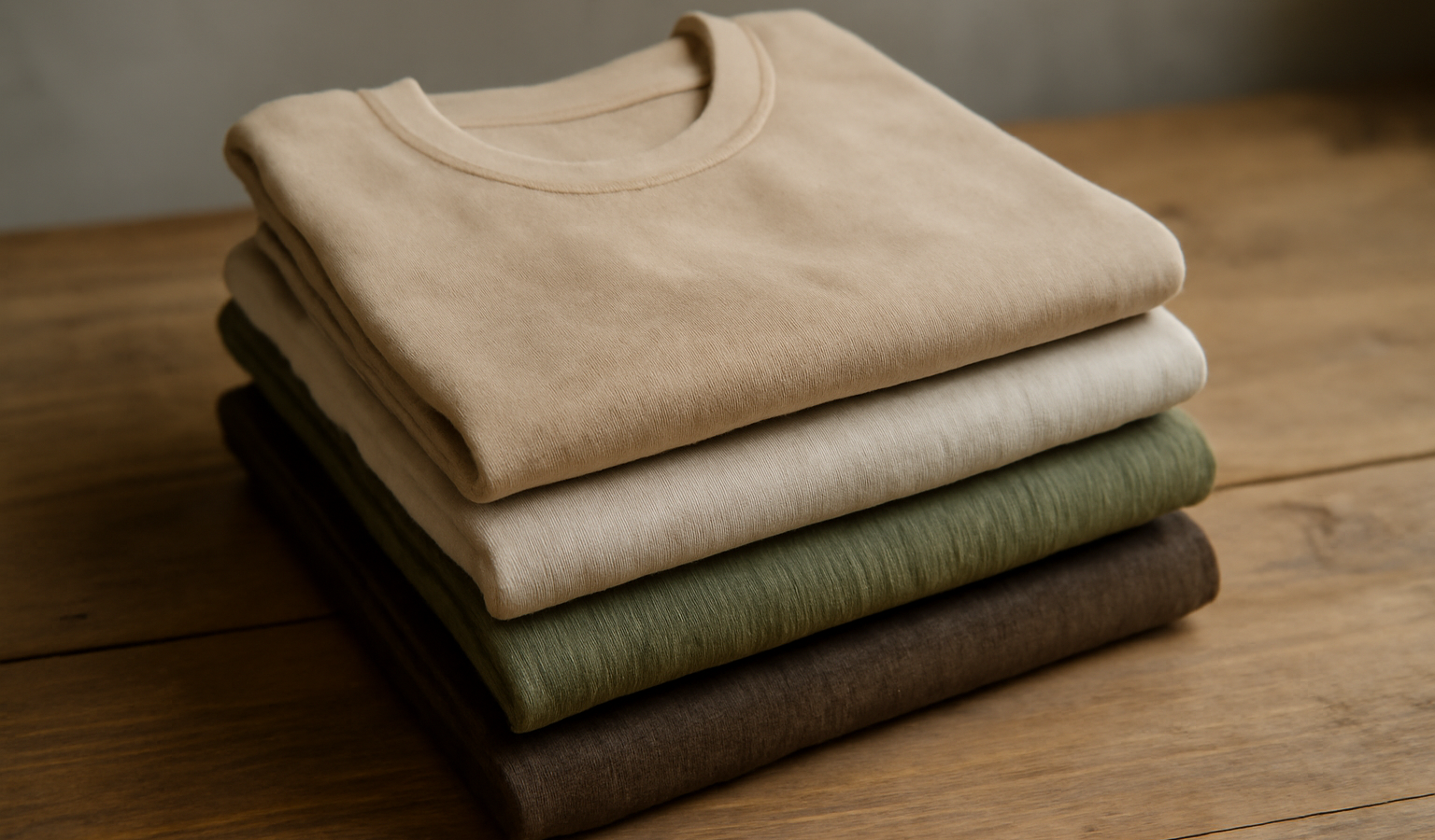 vetements eco-responsables plies sur table