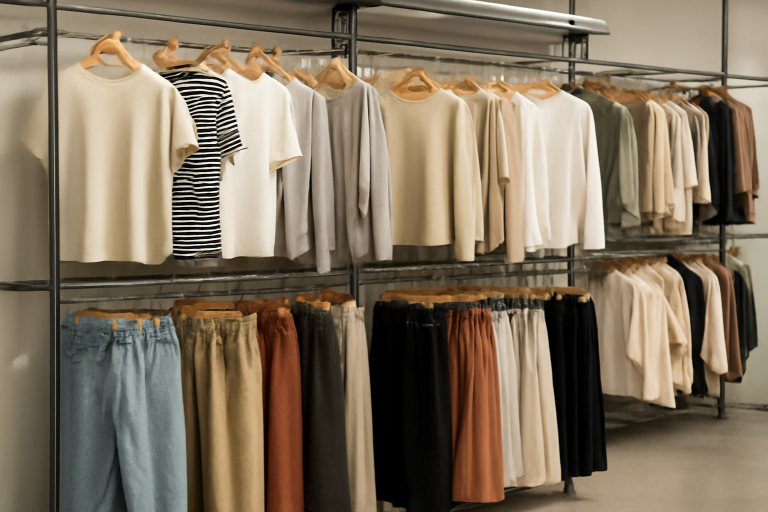 rayon prêt-à-porter avec tailles variées