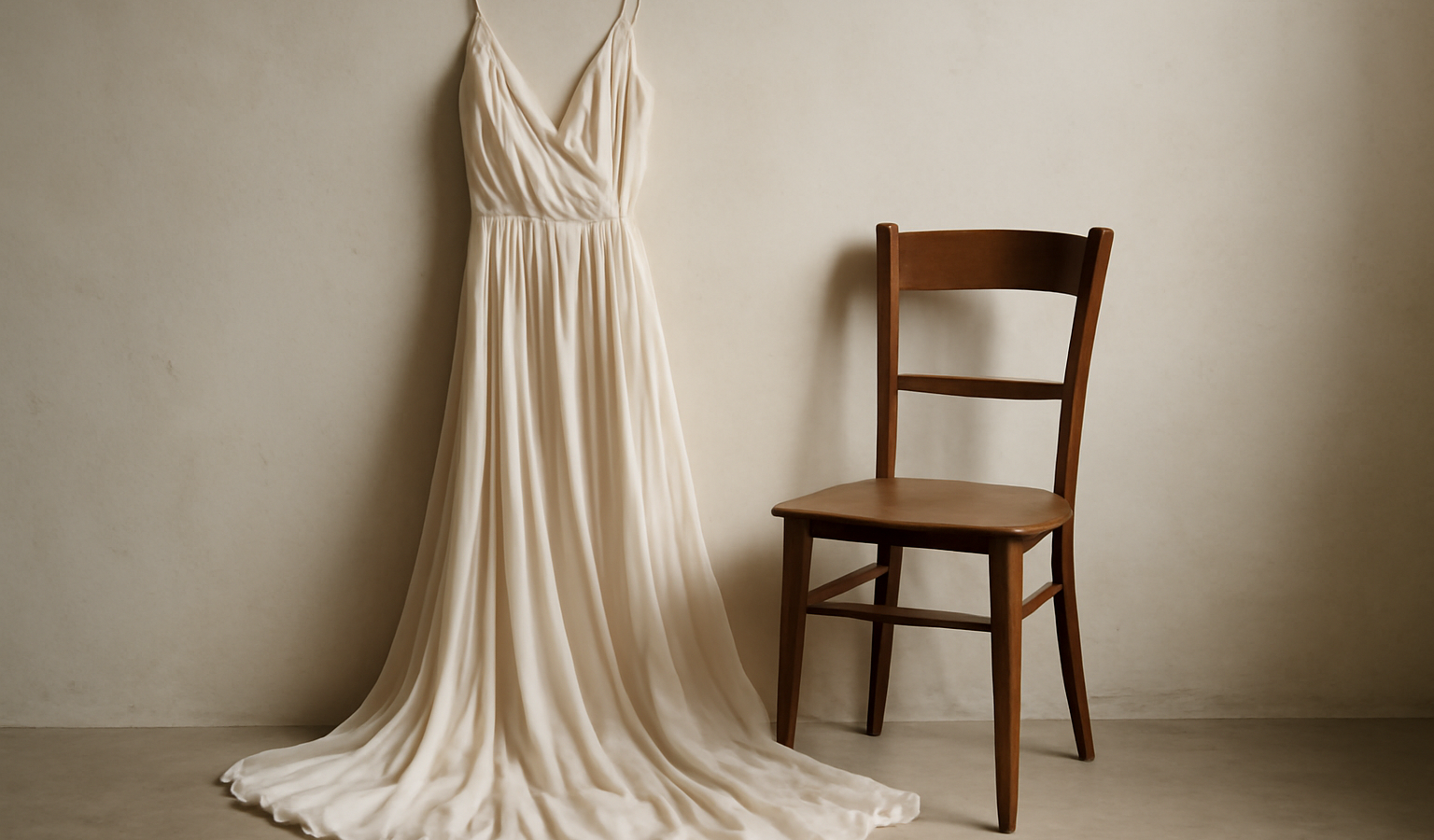 robe fluide posee pres d'une chaise