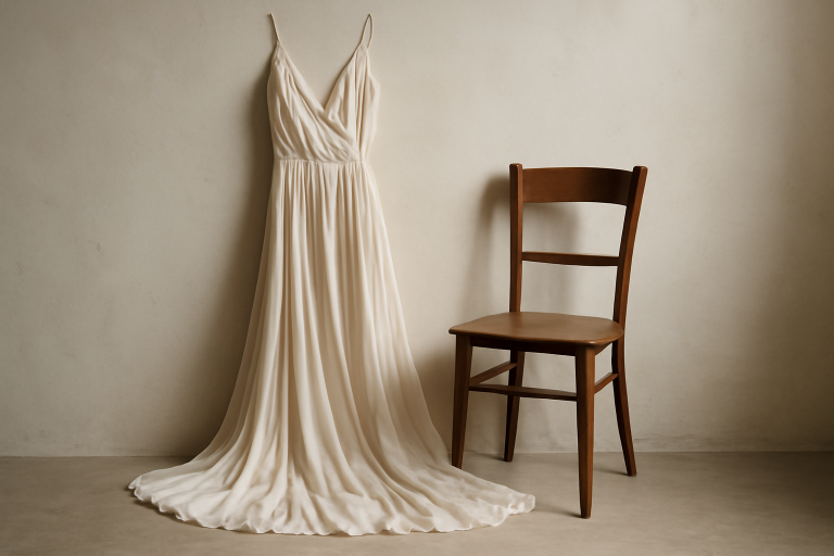 robe fluide posee pres d'une chaise