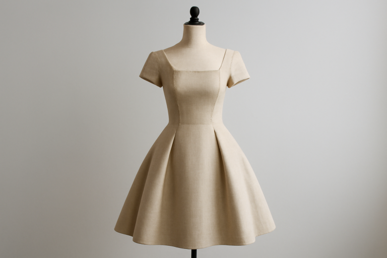 robe structurée posée sur un mannequin