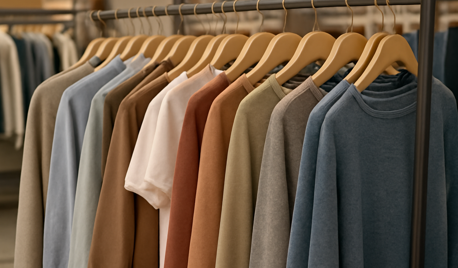 rayon de vetements varies en boutique