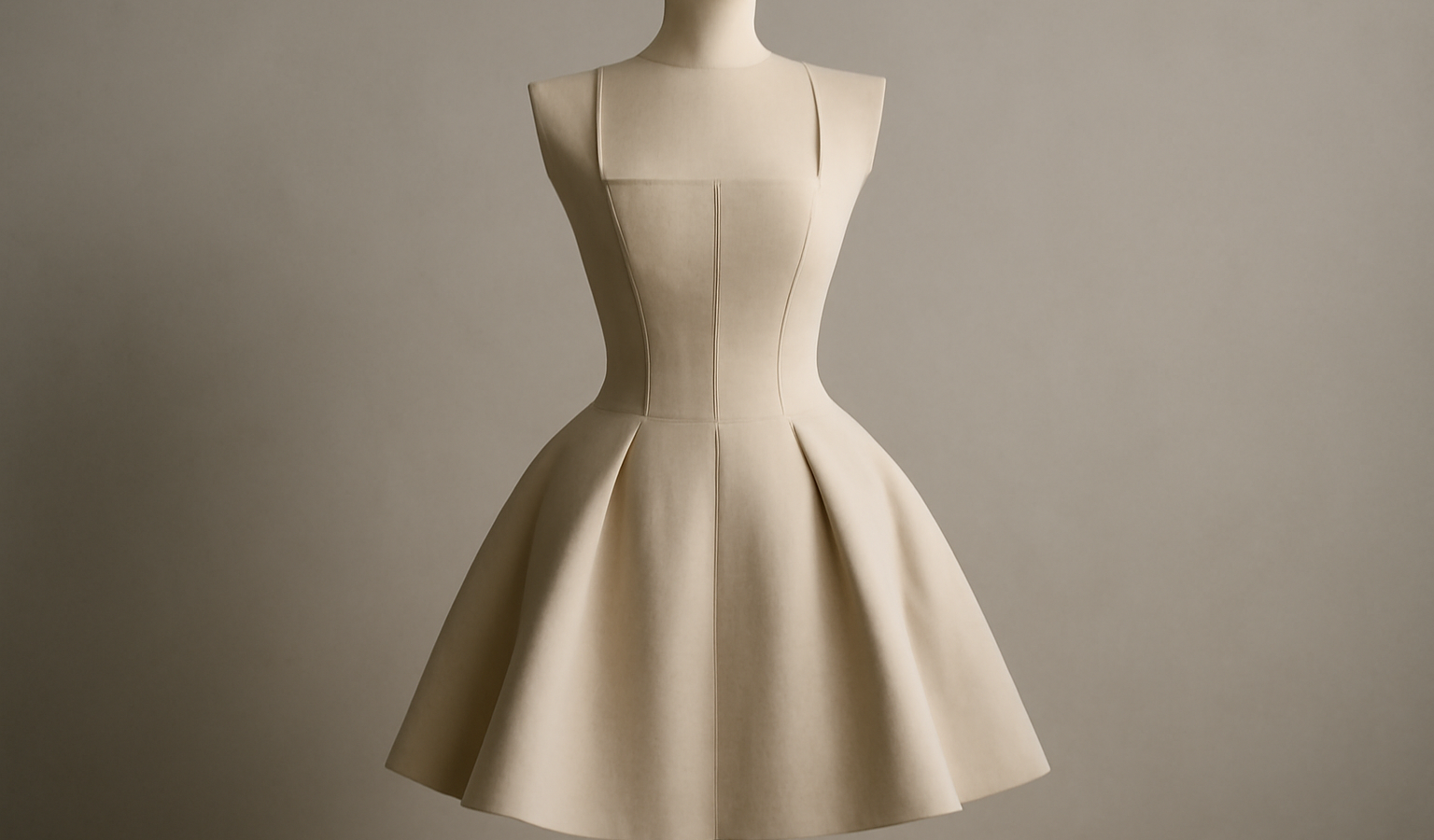 robe structurée sur mannequin minimaliste