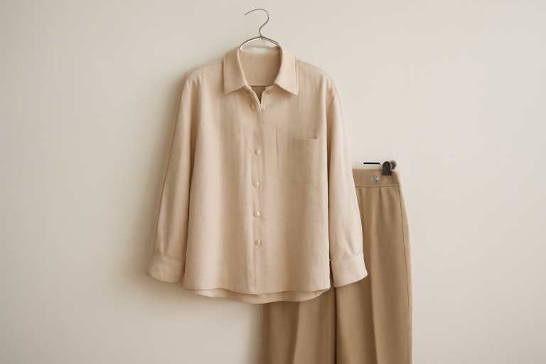 chemise ample sur cintre avec pantalon neutre