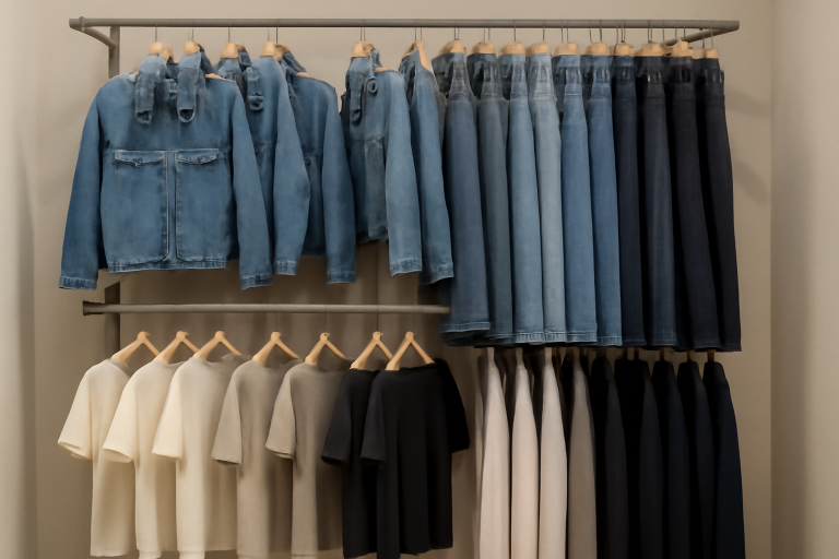 rayon de vêtements denim et basics