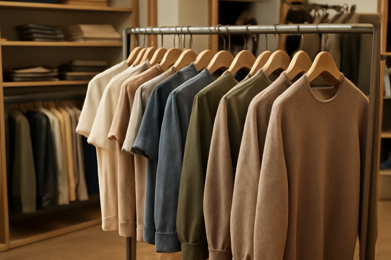 rayon de vêtements casual en boutique