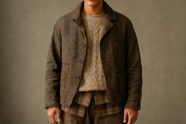 personne portant textures mixtes dans une tenue