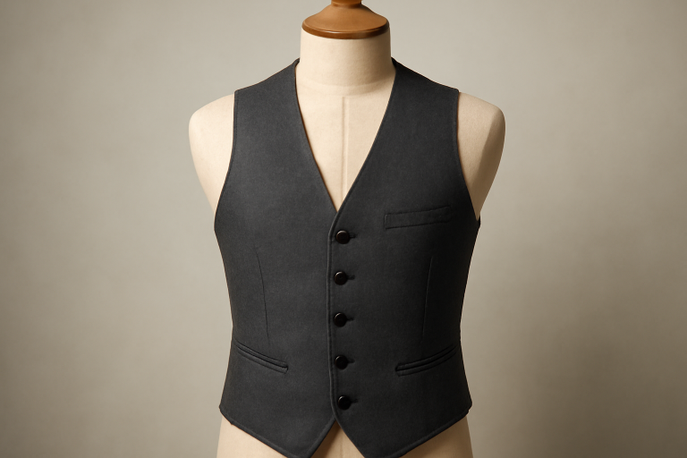 gilet ajusté posé sur un mannequin buste