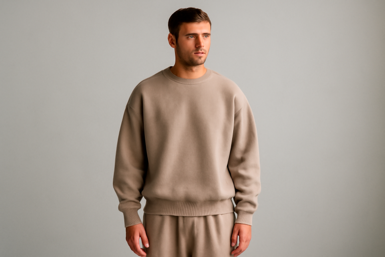 homme portant sweat oversize et pantalon large