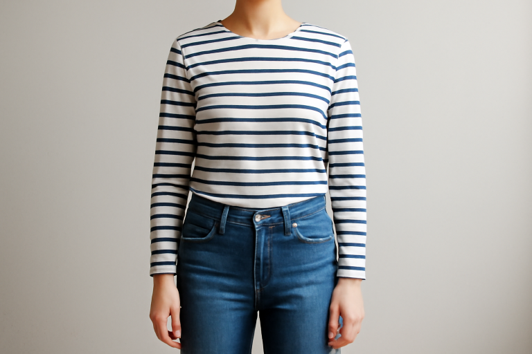 personne portant mariniere et jean simple