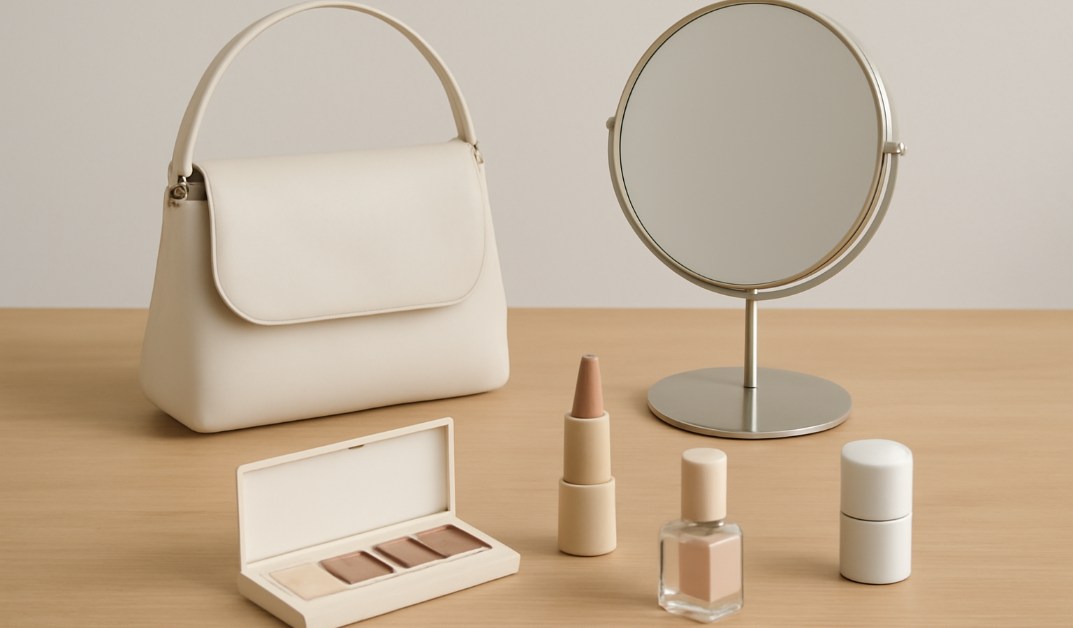 plateau d'accessoires minimalistes sur table
