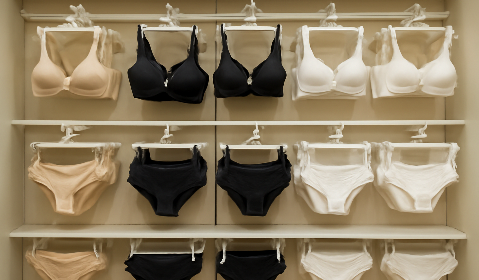 rayon lingerie avec tailles variées alignées