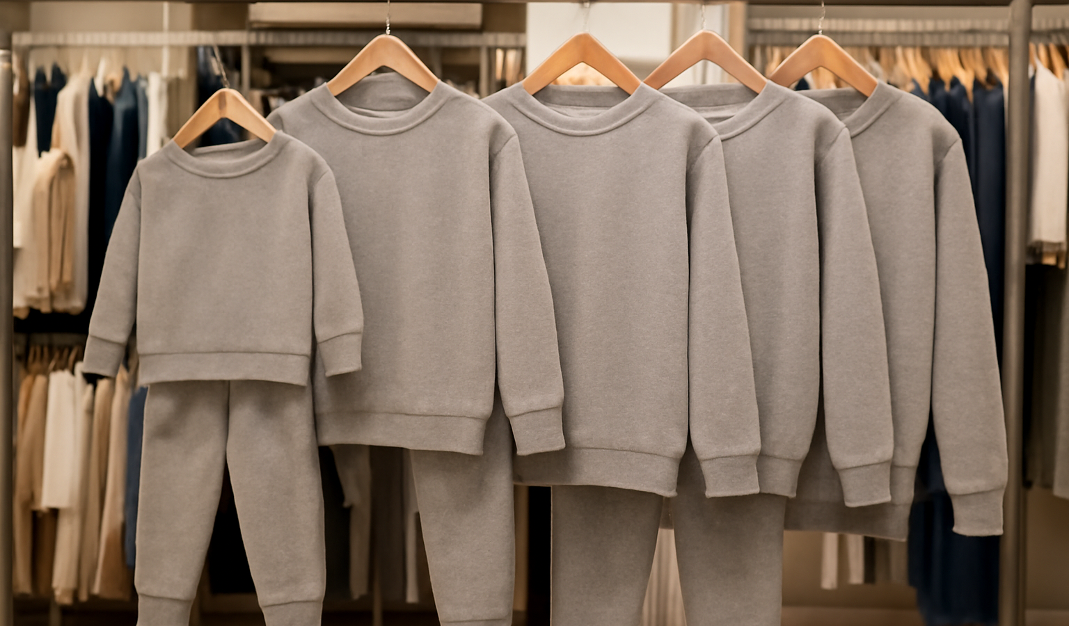 rayon vêtements familles de tailles assorties