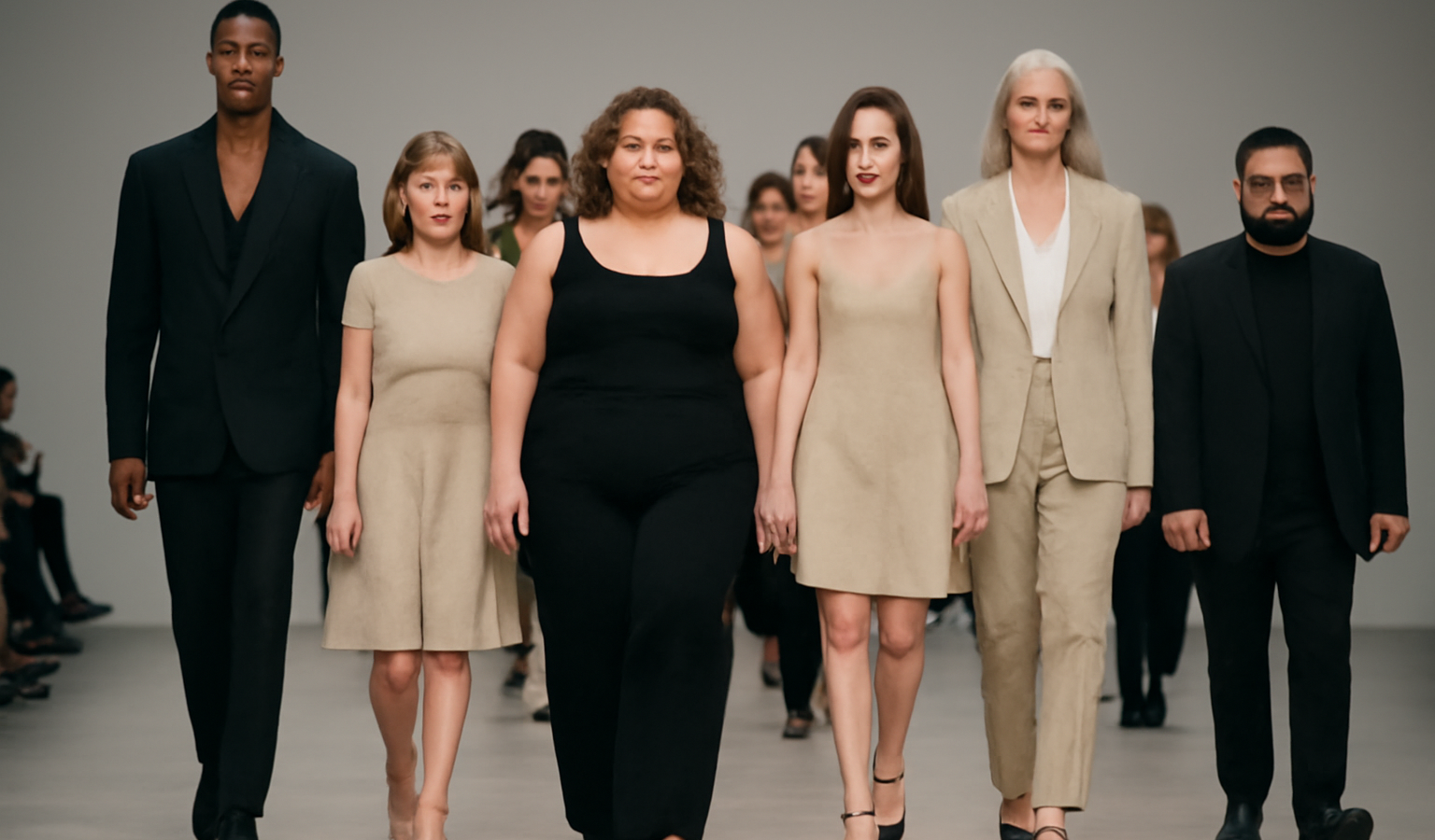 personnes de tailles diverses dans un défilé